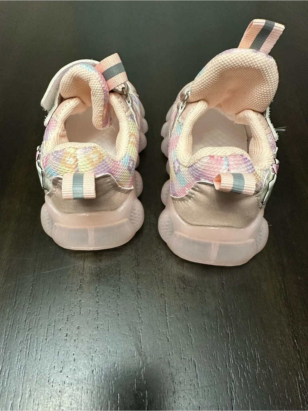 Kids Pink Light-Up Sneakers with Cute Character Detail( They run small in size)